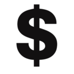 Simple black dollar sign icon