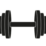 Black barbell with weight plates
